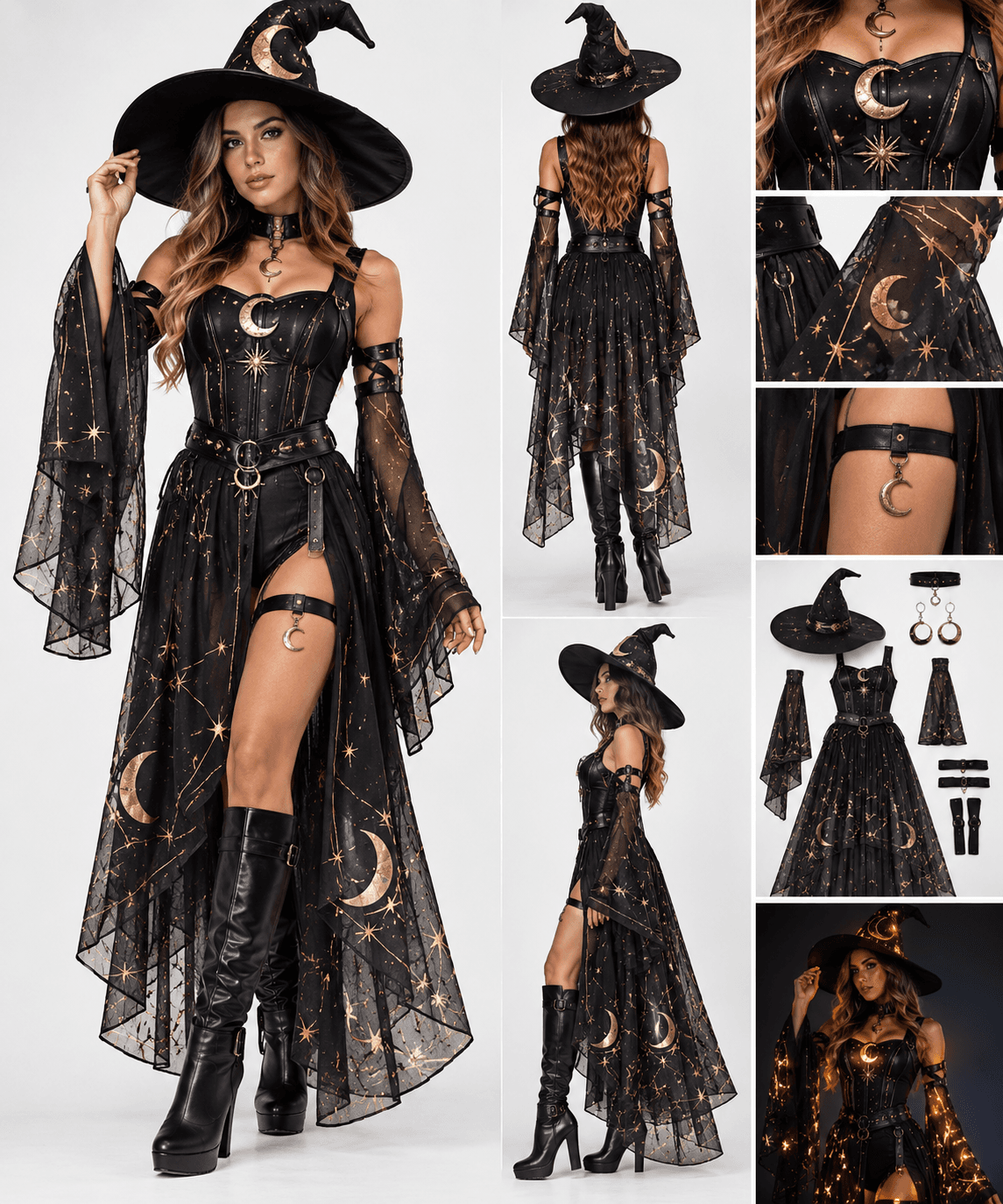 Celestial Midnight Witch Deluxe Halloween Costume